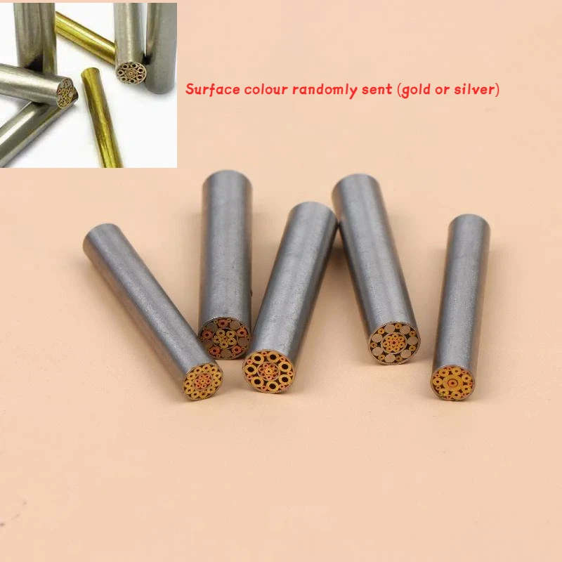 5/6mm Mosaic Pin Rivets for Knife Handle Patch Screw Brass Mosaics Rivets Nail Steel Tube Slingshot Patch Rivet Length 30mm