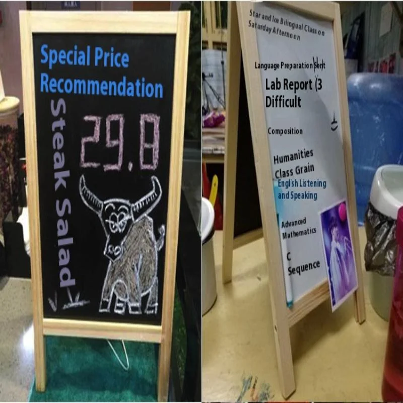 Independent Double-sided Blackboard Wooden A Frame For Sketchpad Teaching Mini Board Activity Sign Party Decoration