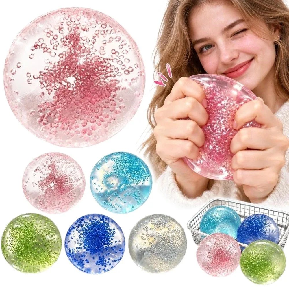 Soft Round Stress Ball Stress Relief Ultra-transparent Pearl Transparent Petrolatum Handmade Ball Shapeable