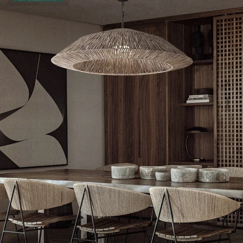 

Luminaire Restaurant Zen Homestay Living Room Tea Room Designer Retro Living Room Rattan Art Bedroom Japanese Chandelier