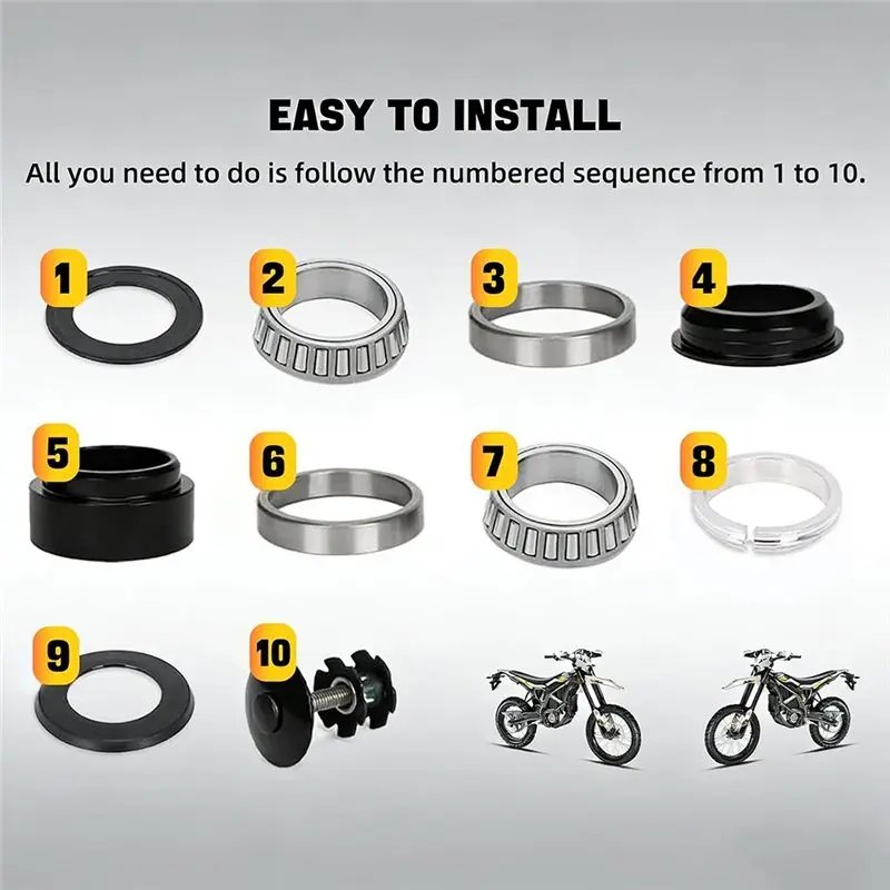 【Top Sale !!】For Surron Light Bee X/S For SEGWAY X160 X260 Motorcycle Headset Fork Bearing Kit-Durable Upgrade - view 3