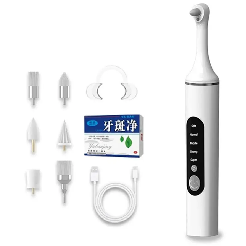 

【POPULAR】Tooth Polisher And Plaque Remover Cleaning And Whitening With 6 Brush Heads,5 Speed Modes 6 Brush Heads 5 Speed Modes