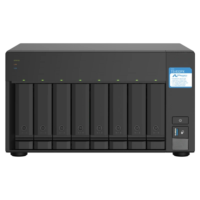 

TS-832PX 8-disk 10 Gigabit NAS network disk, storage server
