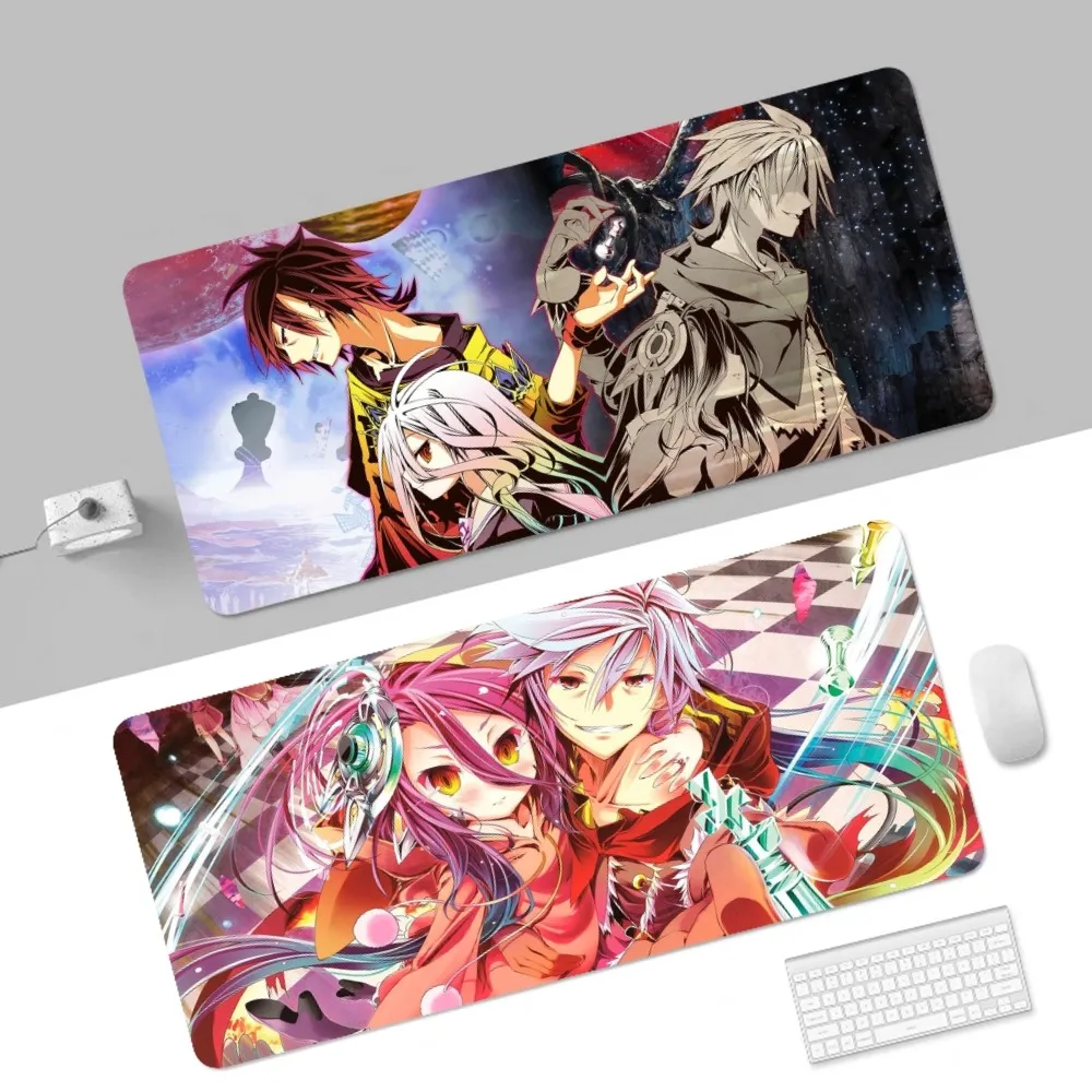 

No Game NO life Mousepad 80x30cm XL Lockedge Office Computer Desk Mat Table Keyboard Big Mouse Pad Laptop Cushion Non-slip edroo