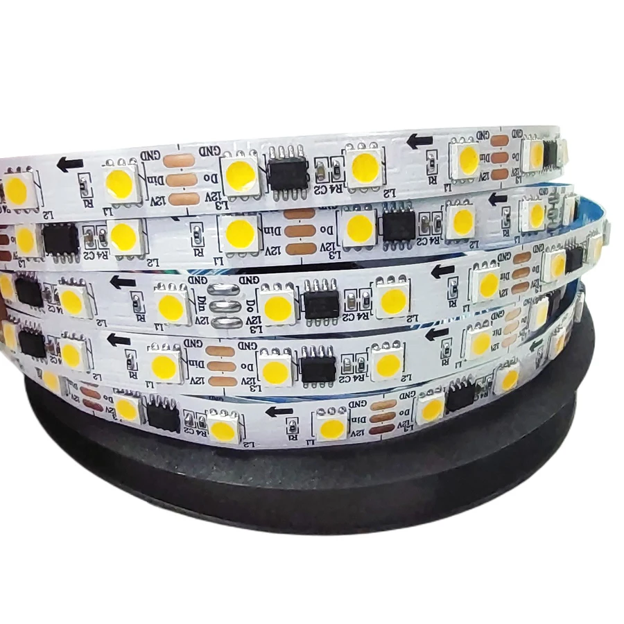 5m DC12V WS2811 LED Strip 5050 White Warm White Single Color Pixel Light Addressable Horse Race External 1 IC Control 3Led strip