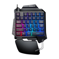 One Hand Game Mechanical Keyboard USB Wired Gaming Portable Ergonomic LED Backlight Mini PC Keyboard For PS4 Xbox