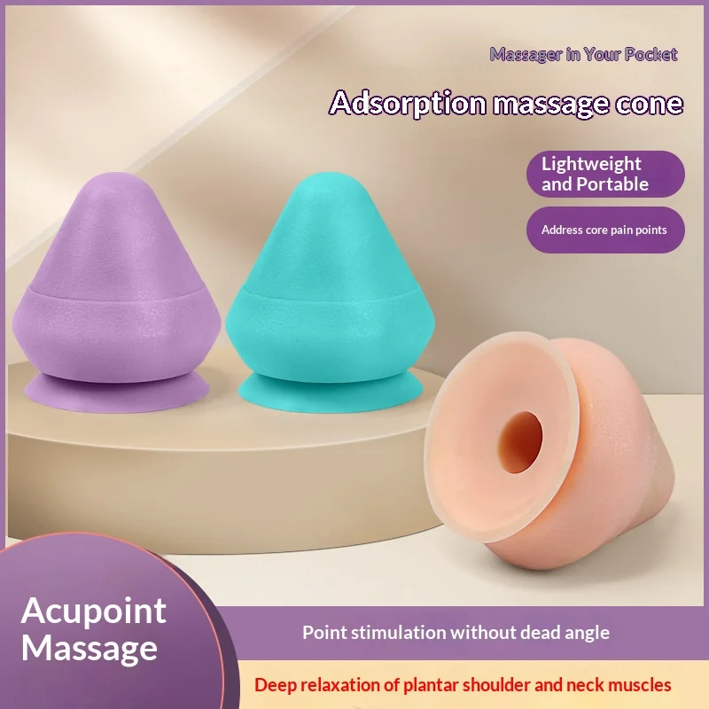Wall-Mount Fascia Massage Ball, Multi-Use Silicone Cone for Foot Back Shoulder, Lightweight Portable Muscle Relief Tool