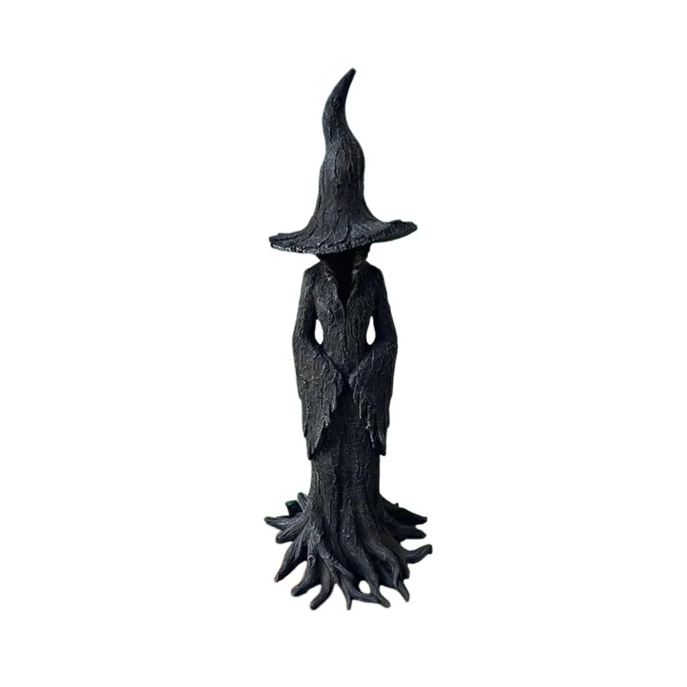 

Retro Style Halloween Witch Statue Gothic Black Ghost Witch Sculpture Handmade Resin Witch Figurine Gifts Party Favor