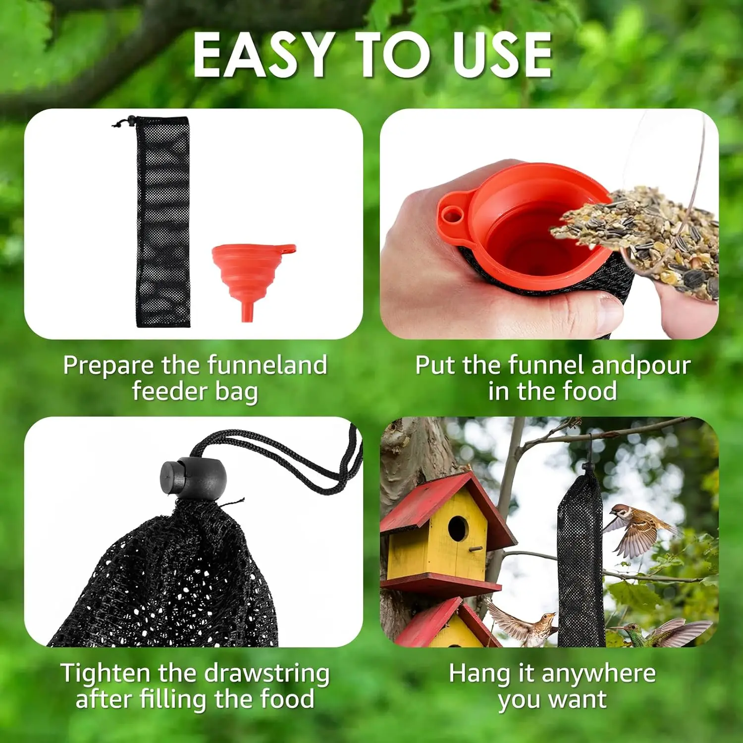 10Pcs Thistle Finch Sock Bird Feeder for Outdoor Finch Sock Feeder Durable Wild Bird Food Supply Tools