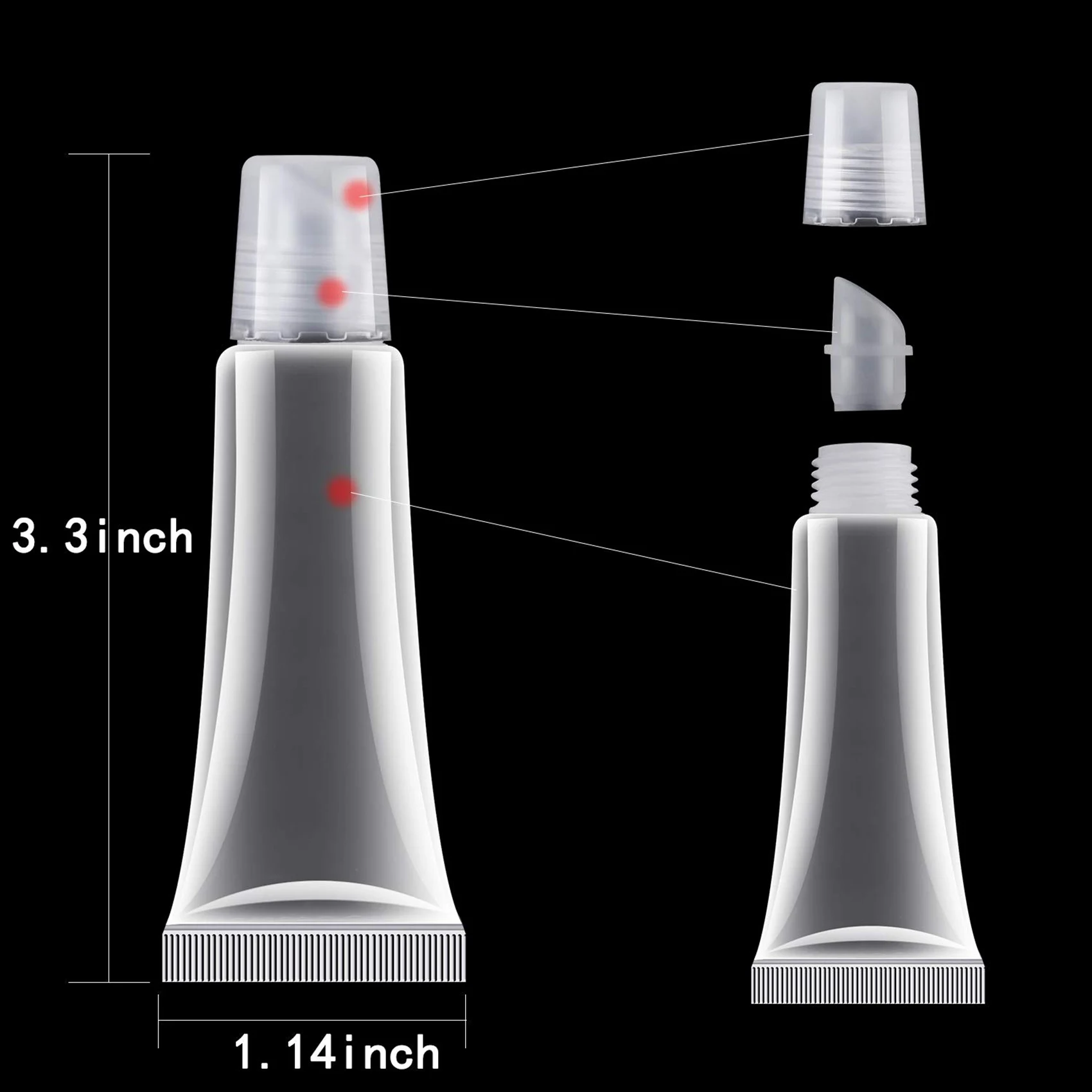 

ABKR-400 Pcs 10Ml Distribution Bottle Lip Gloss Tubes, Empty Clear Lotion Containers Tubes For Cosmetics DIY, Oblique Mouth
