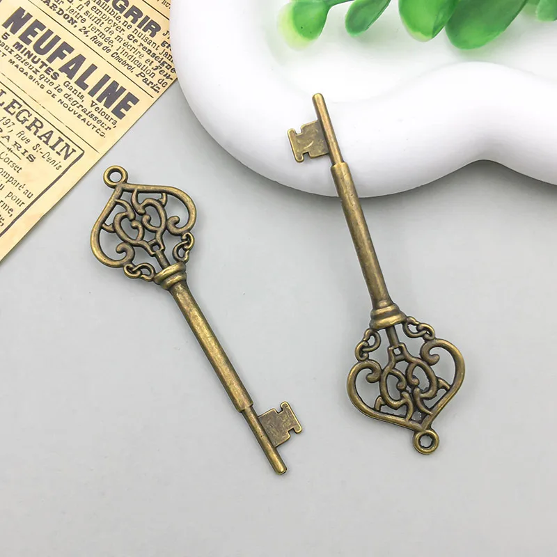 12 Styles 2PCS Mix Bronze Metal Zinc Alloy Key Charms Fit Jewelry Heart Wing Pendant Handmade Diy Jewelry Makings