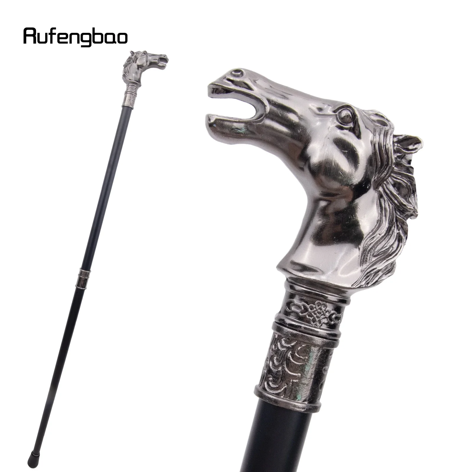 Horse Bristle Head Animal Fashion Walking Stick Decorative Cospaly Vintage Party Fashionable Walking Cane Crosier 93cm