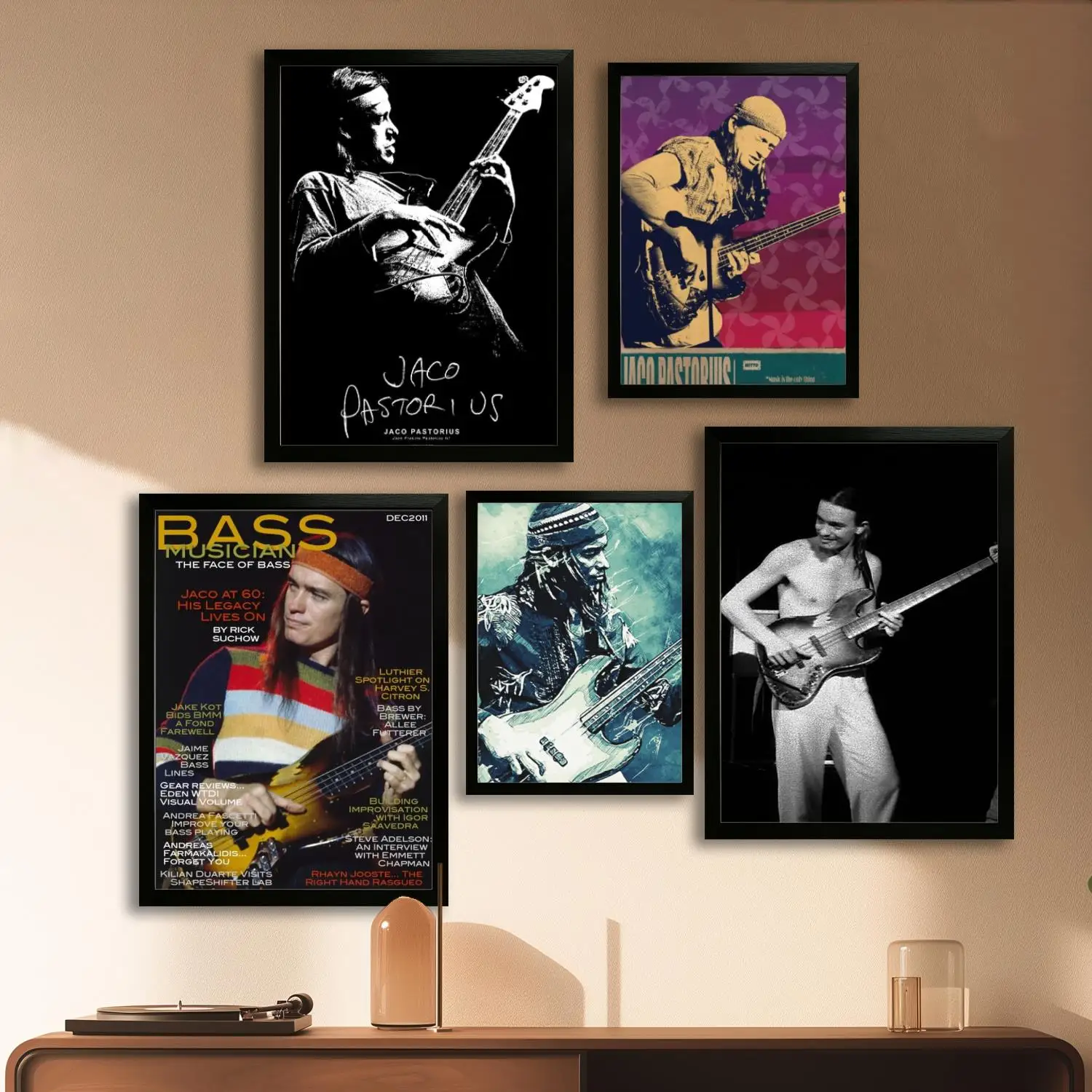 Pôster de arte em tela Jaco Pastorius e arte de parede, impressão de imagem, decoração moderna de quarto familiar, pôsteres, pintura decorativa
