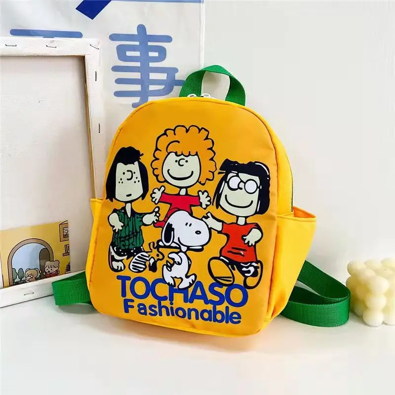 Mochila escolar con estampado de dibujos animados para niños y niñas, bolso de dos hombros, piel de nailon, marca Disney