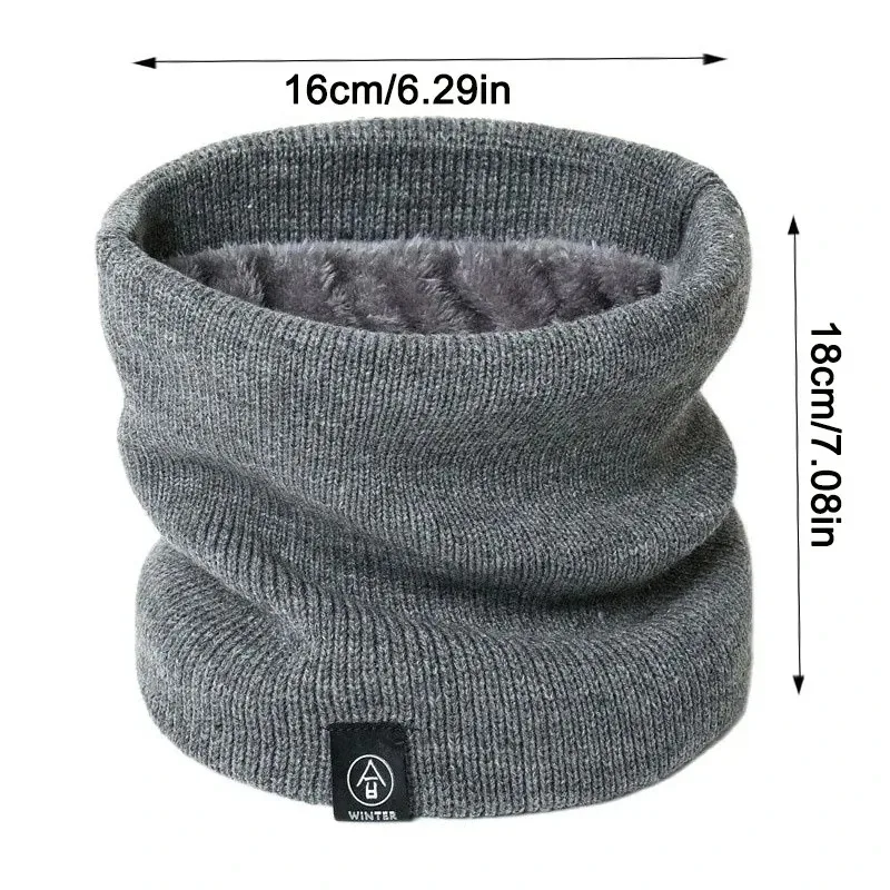 Fashion Women Knitted Scarf Solid Color Cashmer Like Winter Snood Scarves Lady Warm Thickened Unisex Men Neck Scarfs Ring