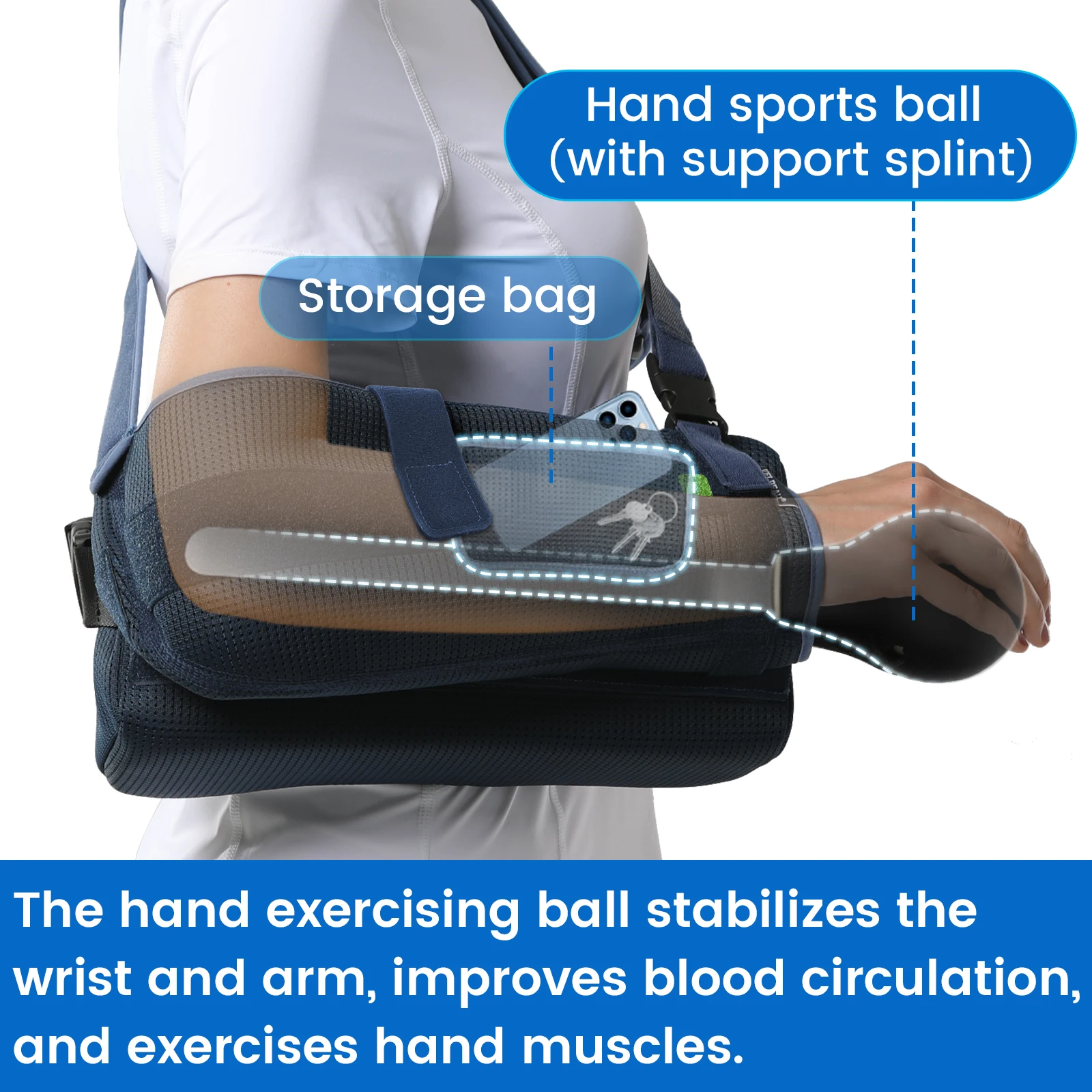 VELPEAU Shoulder Abduction Sling With Pillow for Rotator Cuff Surgery and Recovery, Medical Shoulder Immobilizer Fits Both Arms