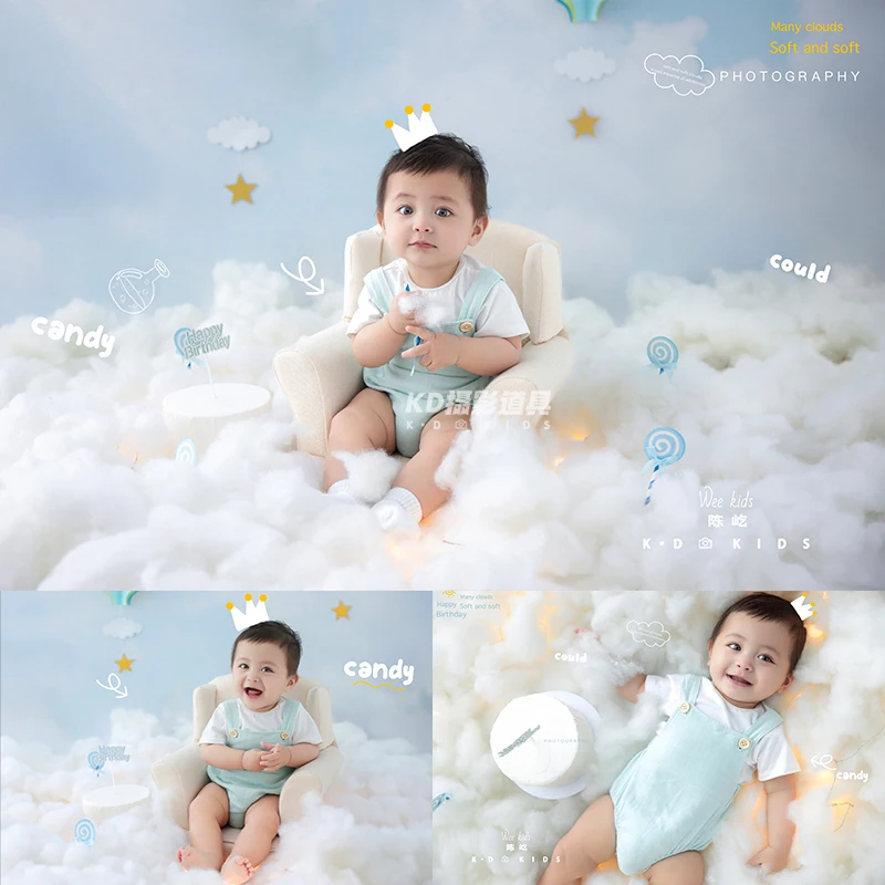 3-6 Months Baby Photography Clothing Baby Boy Jumpsuit Short Sleeved + Socks Suit Infant Posing Photo Clothing Accessories