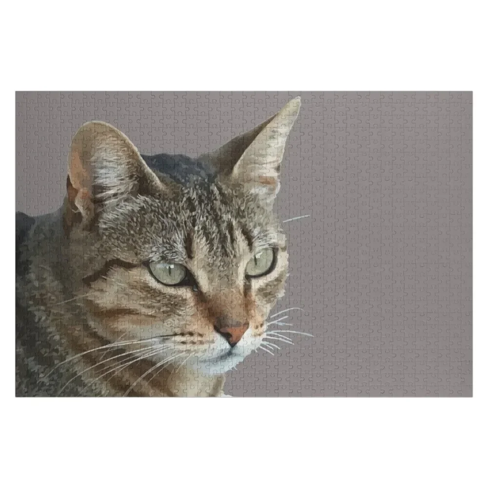 

Stunning Tabby Cat Close Up Portrait Vector Isolated Jigsaw Puzzle Jigsaw Custom Wooden Jigsaws For Adults Puzzle