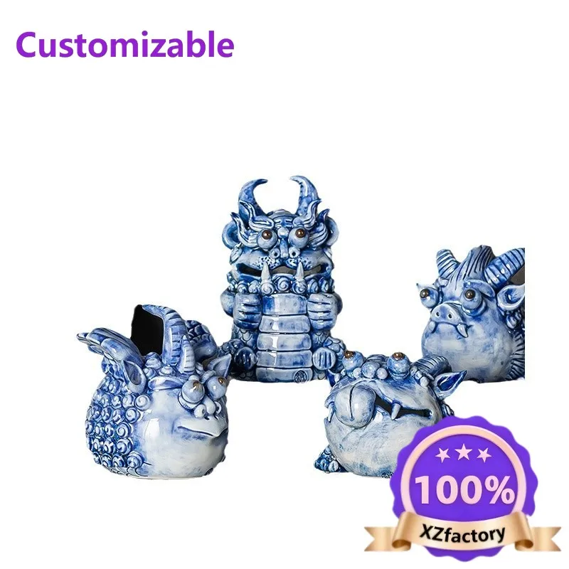 Fac Longsheng Jiuzi tea pet ornament hand handle piece tea table desk tide play artwork figure creative gift