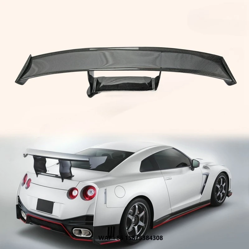 

High Quality Carbon Fiber GTR R35 Rear Spoiler with Lights for Nissan N-ATTK Style Includes Replacement Installation