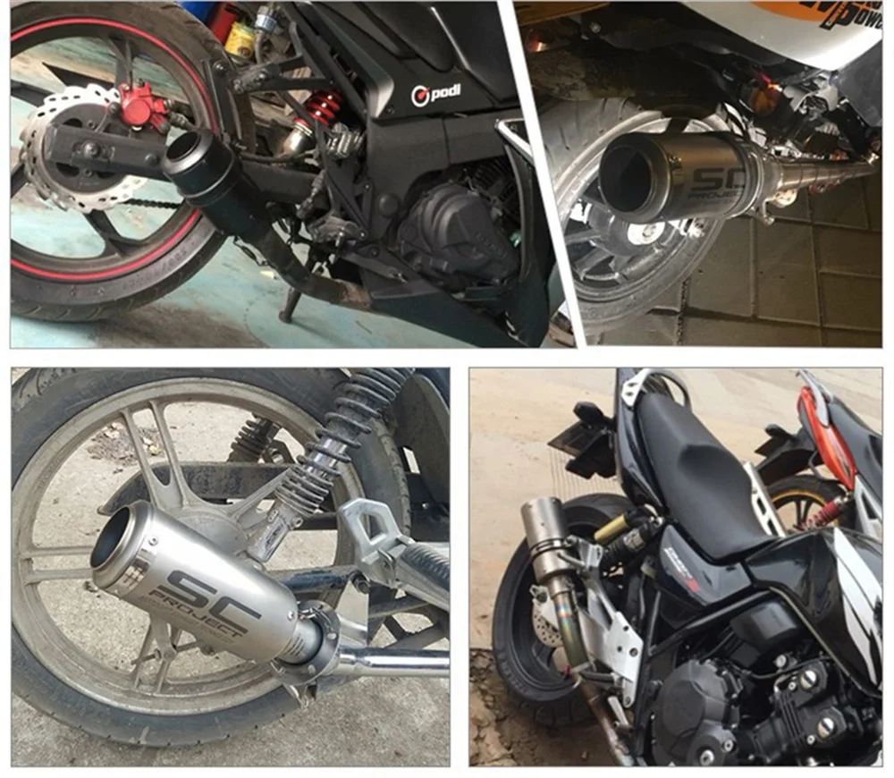 51 مللي متر 60 مللي متر العالمي للدراجات النارية العادم SC مشروع الخمار الهروب سباق خط ل Z400 CBR250RR R25 GSX250R Ninja250 ZT125 #6