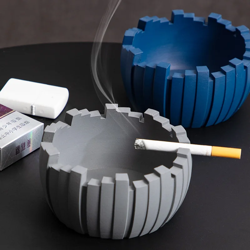 High-end Feeling Light Luxury Cement Ashtray Household Living Room Office Nordic Creative Personality Trendy Ashtray Decoration