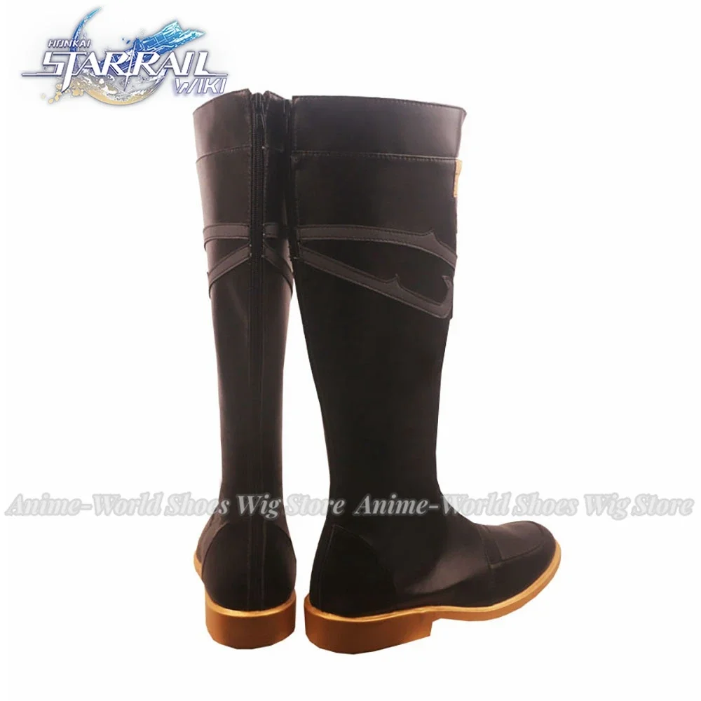 Honkai: Star Rail Jing Yuan Cosplay Stiefel Schwarze Schuhe Nach Maß Jede Größe für Jungen und Mädchen Perücke