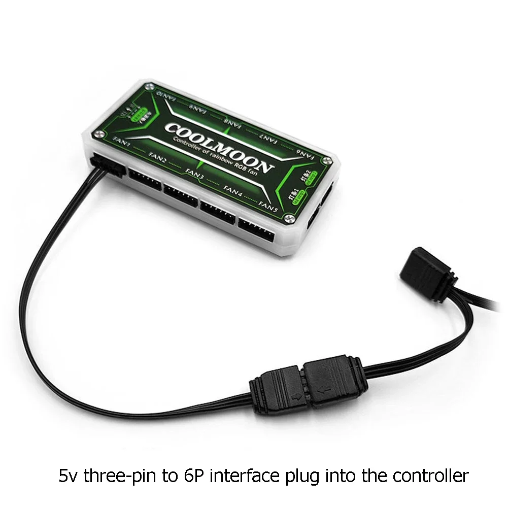 Small 4Pin/6Pin to 5V ARGB 3Pin Fan Controller Adapter Cable for Coolmoon Converter Cable Converter Cord 1-5pcs