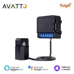 AVATTO Tuya WiFi Smart Energy Meter，Clamp KWh Power Production Consumption APP Remote Control Bidirectional Monitoring Meter