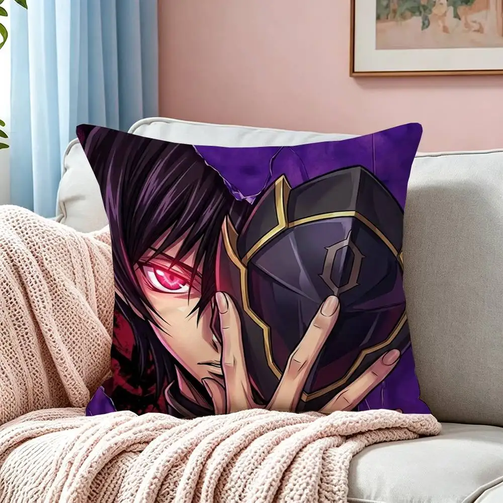 Anime C-Code Geass Z-Zero  Pillow Case Square Double-Sided Sofa Cushion Cover Bedroom Bedside Pillow