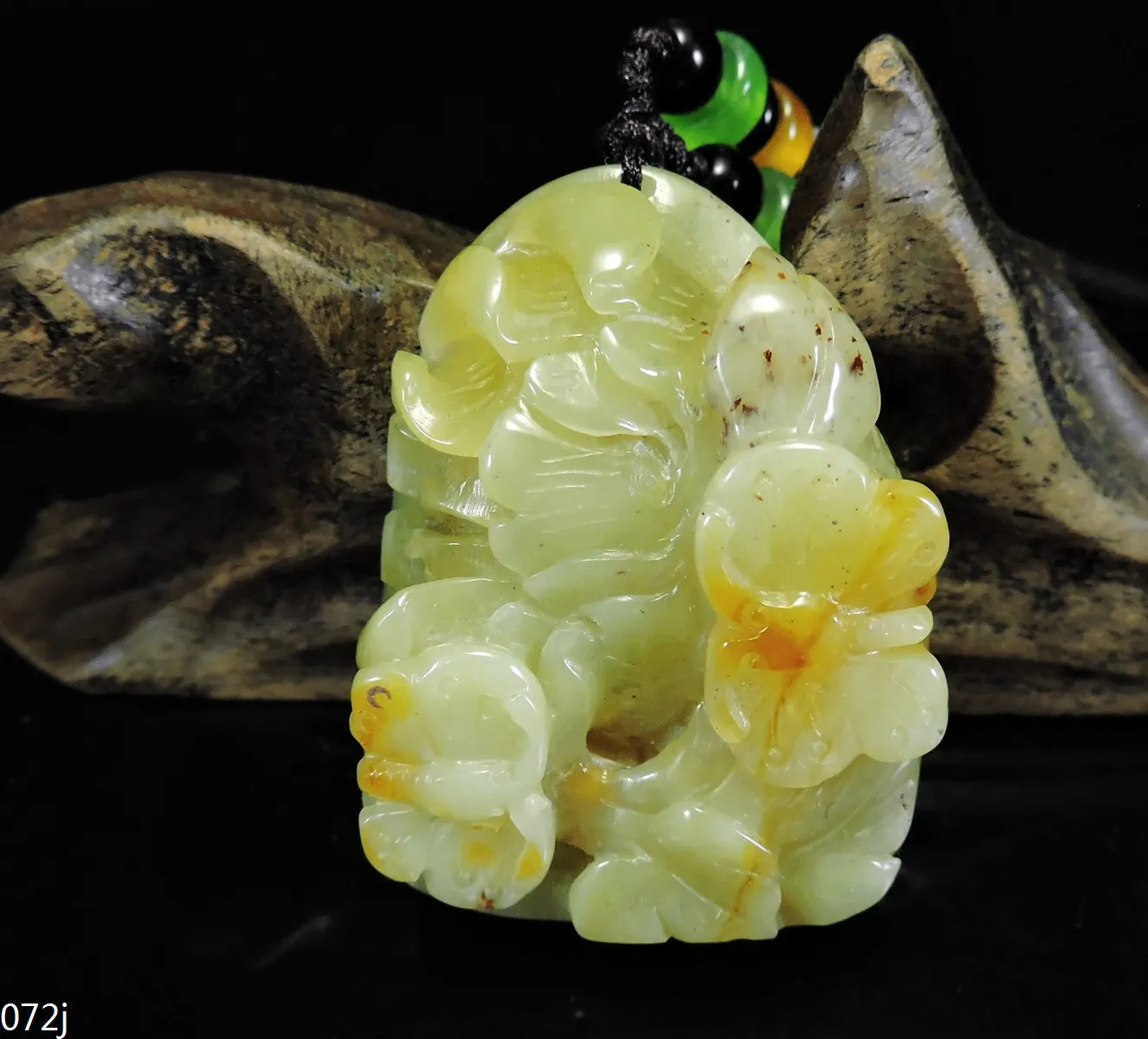 

Jade Jewelry Natural Jade Pendant Necklace Hand-Carved butterfly&flower Jadeite Necklace Pendant Gift No Treatment 072j