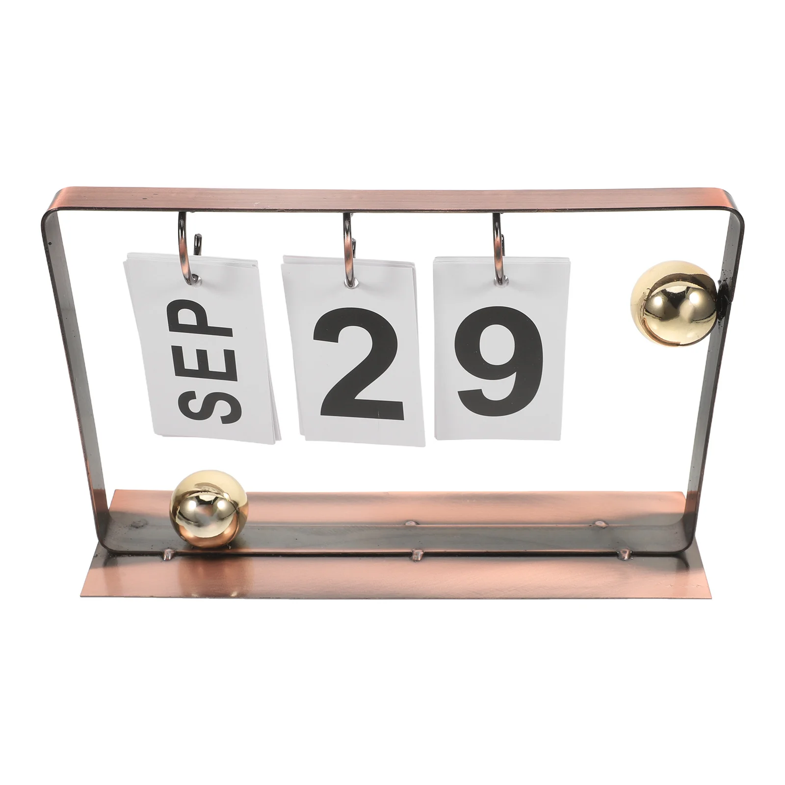 

Standing Desk Calendar Desktop with Metal Rings Decorate Perpetual for Brown Daily Flip