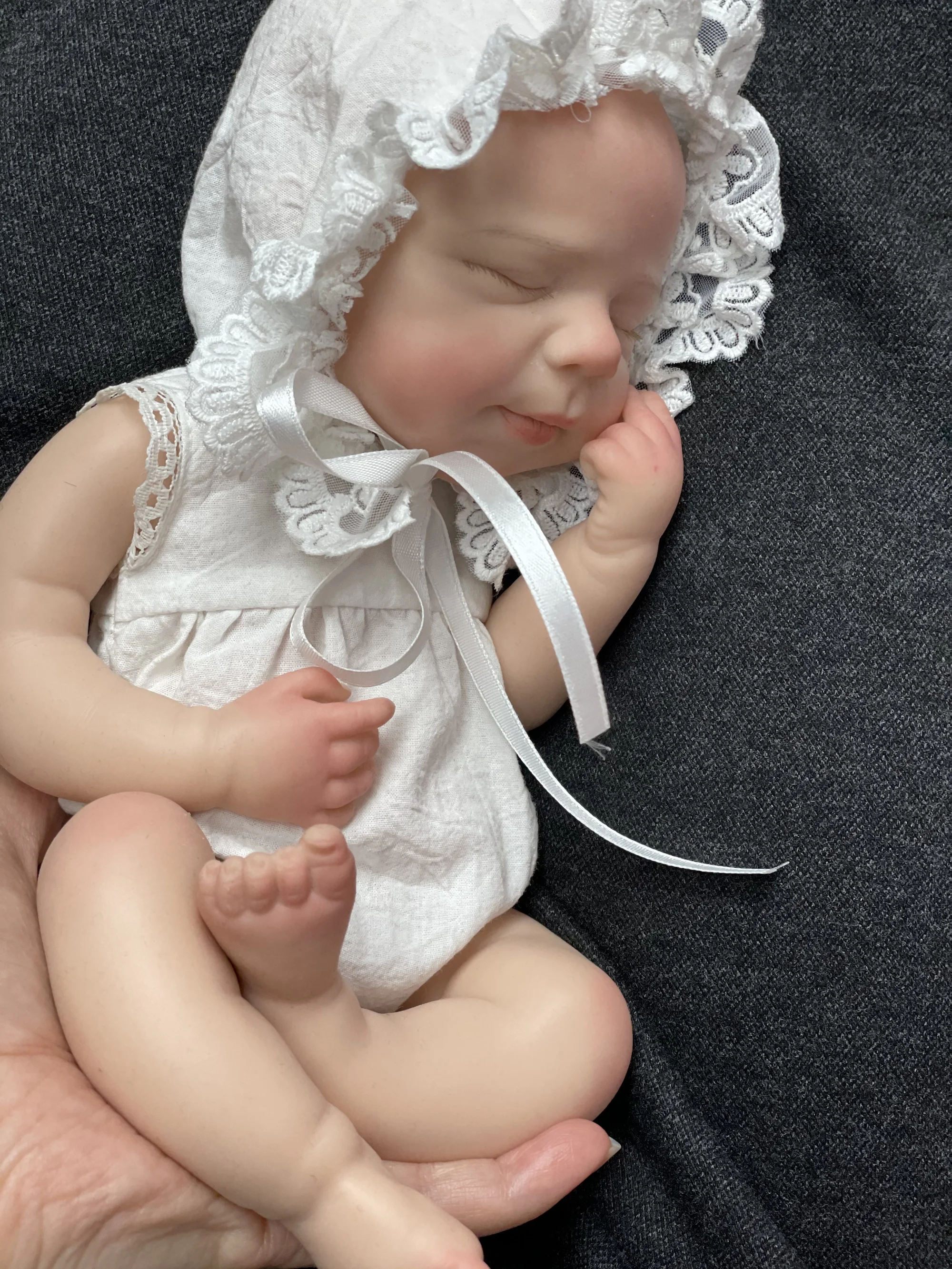 OtardDolls 13-Zoll-Puppe mit offenem Mund, Pascale Reborn-Puppe, Ganzkörper-Silikonpuppe, bemalte Puppe, Spielzeug, Reborn-Puppe aus Silikon, echter Körper – Detail 9