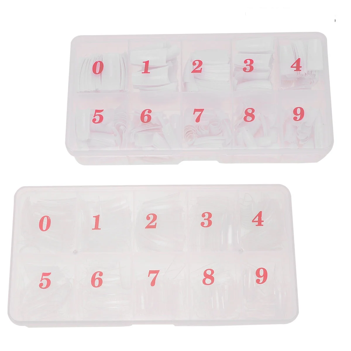 

2 Boxes Artificial French Style Nail Tips White Transparent Easy Stick Long-Lasting for Home Salon Manicure Accessories