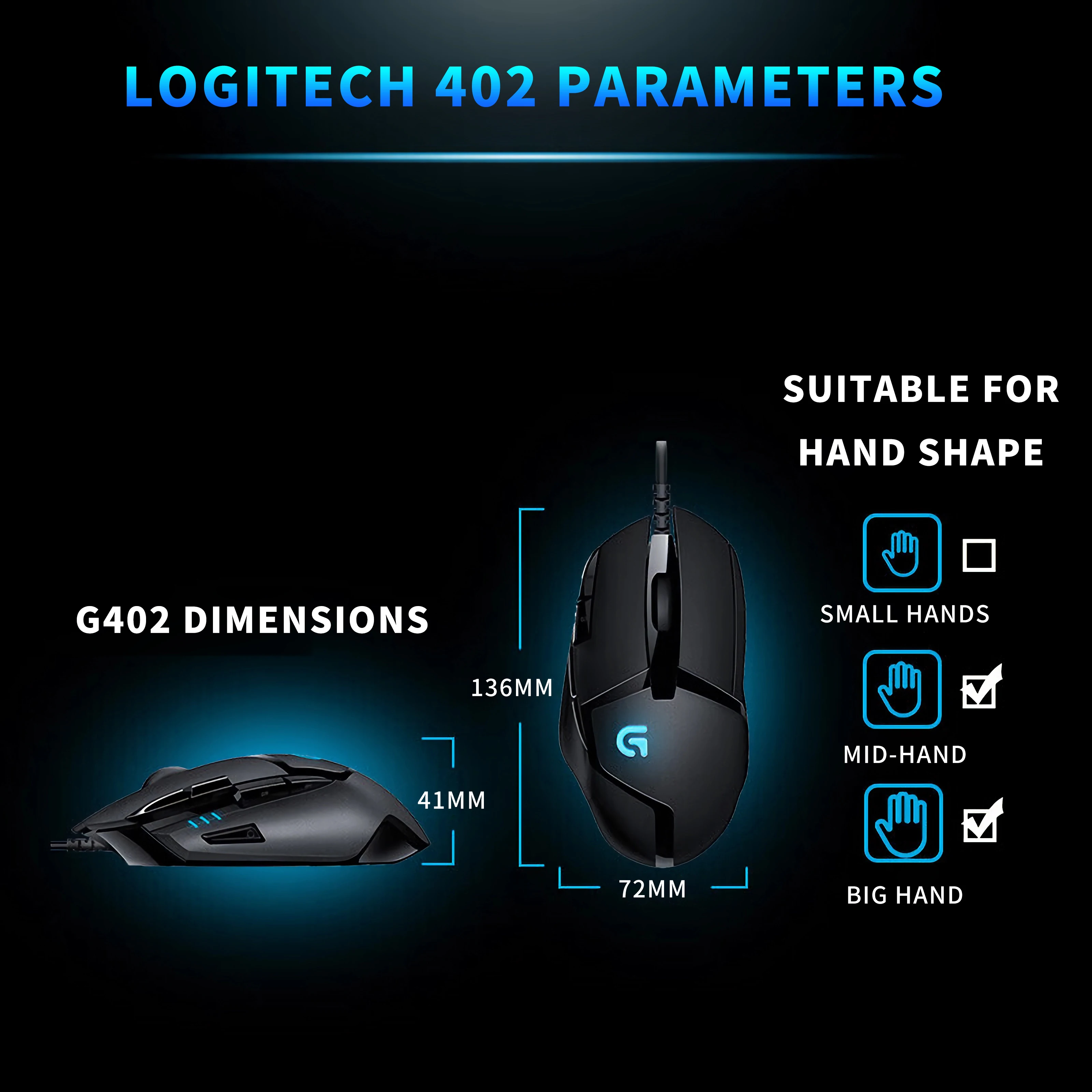 ماوس الألعاب السلكي Logitech G402، يجب اقتناؤه لـ CS:GO/League of Legends (League of Legends) وأجهزة الكمبيوتر المكتبية وأجهزة الكمبيوتر المحمولة