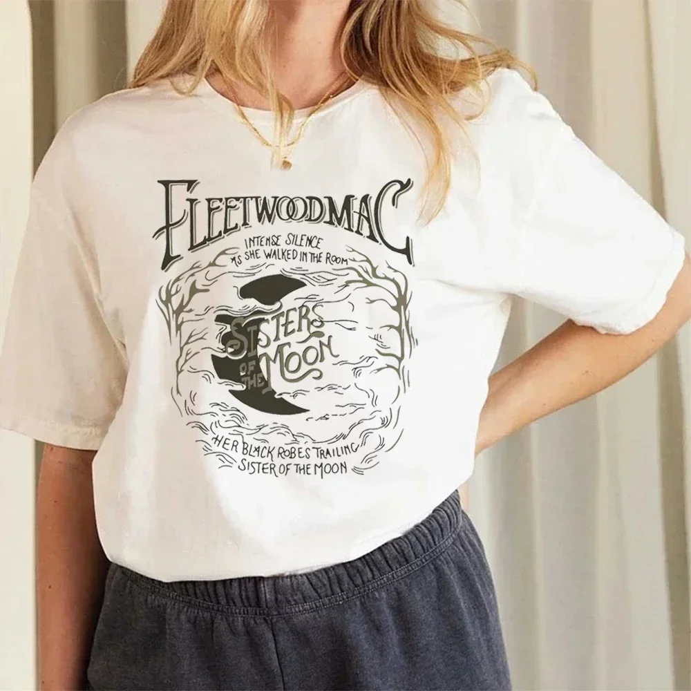 Vintage Fleetwood Mac Sisters Of The Moon stampato Cartoon Fun o-collo Fashion Style stampato Top Harajuku Street Summer Casual T-S