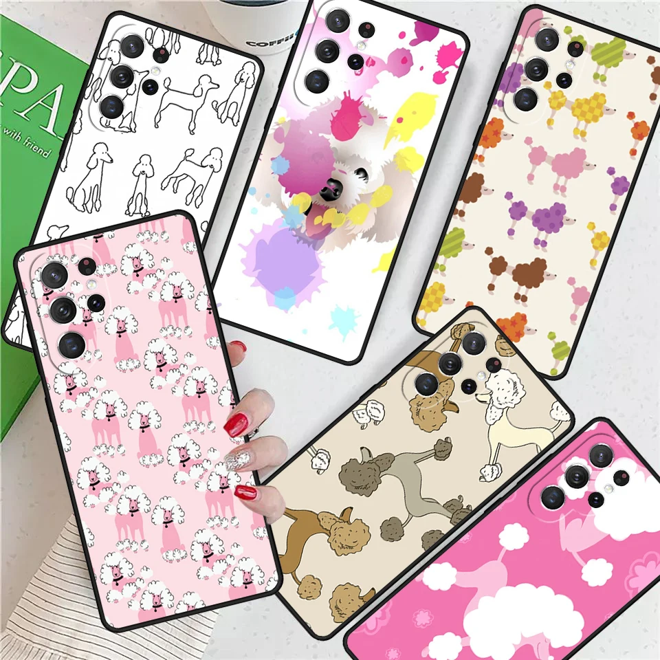 Cartoon Poodles Pattern For Samsung Galaxy S24 Ultra S21 S22 S8 S9 S10E Note 10 20 Plus FE S23 Phone case Cover Coque