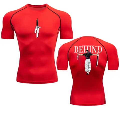 Anime Kompressionströja Herr Tryck Andningsbar Fotboll Fitness Tight Sportkläder Atletisk Snabbt Torr Rash Guard Gym Ridtröjor 6 best sales anime rashguard - №3