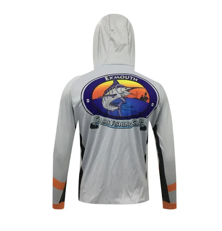 High-Quality Sports Jersey Hooded Men's Outdoor Sublimation Printing Breathable Long Sleeve Fishing Anti-UV UPF 50+ Clothes