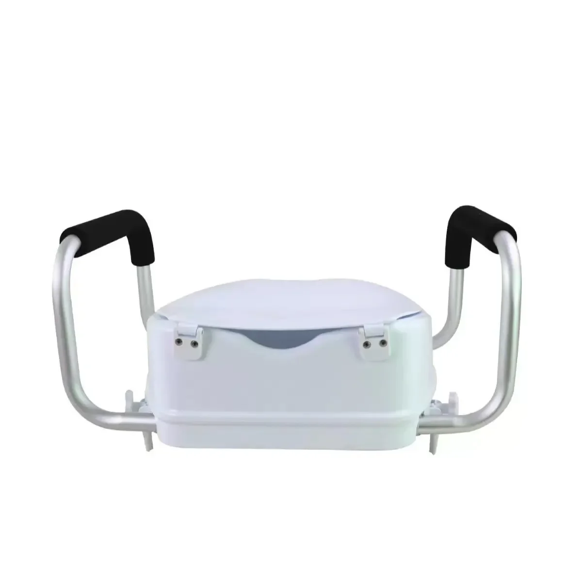 Aluminum alloy 2-4 inch removable toilet heightening device with lid, heightening pad for the elderly, pregnant women, armrest