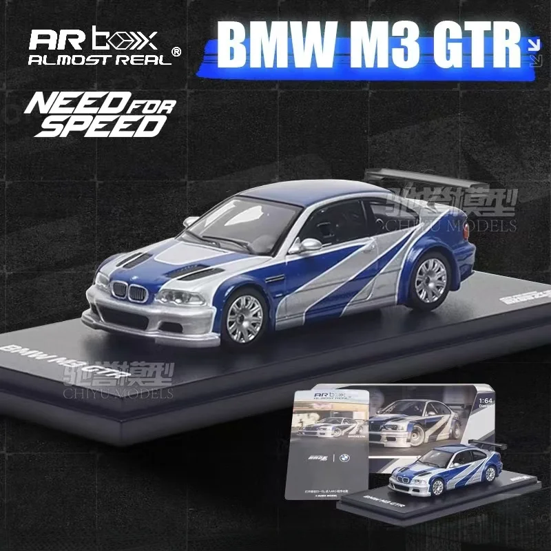 AR box 1:64 GTR E46 M3 Need for Speed Assembly Edition, modelo de coche en miniatura de aleación, adorno coleccionable, en stock