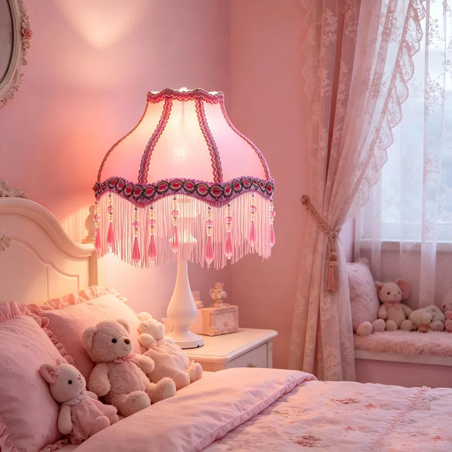European Princess Lampshade Crystal Hanging Bead Suitable for Desk Lamp Floor Lamps Lampshade Accessories