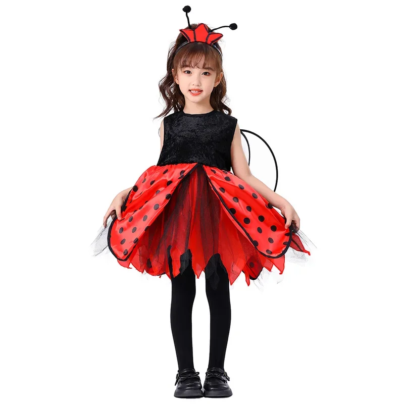 EE01 Girls Lovely Animal Bee And Ladybug Cosplay Dress Up Kids Halloween Carnival Party Performance Costumes As Gifts&0Ww