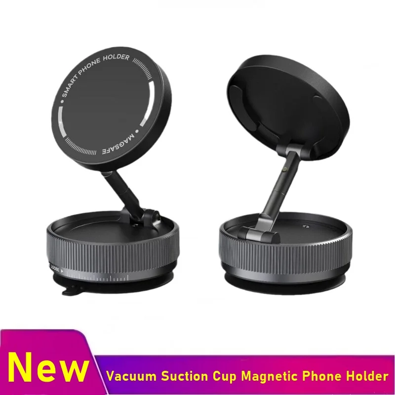 Vacuum Magnetic Car Phone Holder Foldable Suction Cup Mirror Gym Bath Shower Stand for iPhone 16 15 14 13 12 11 Pro Max Samsung