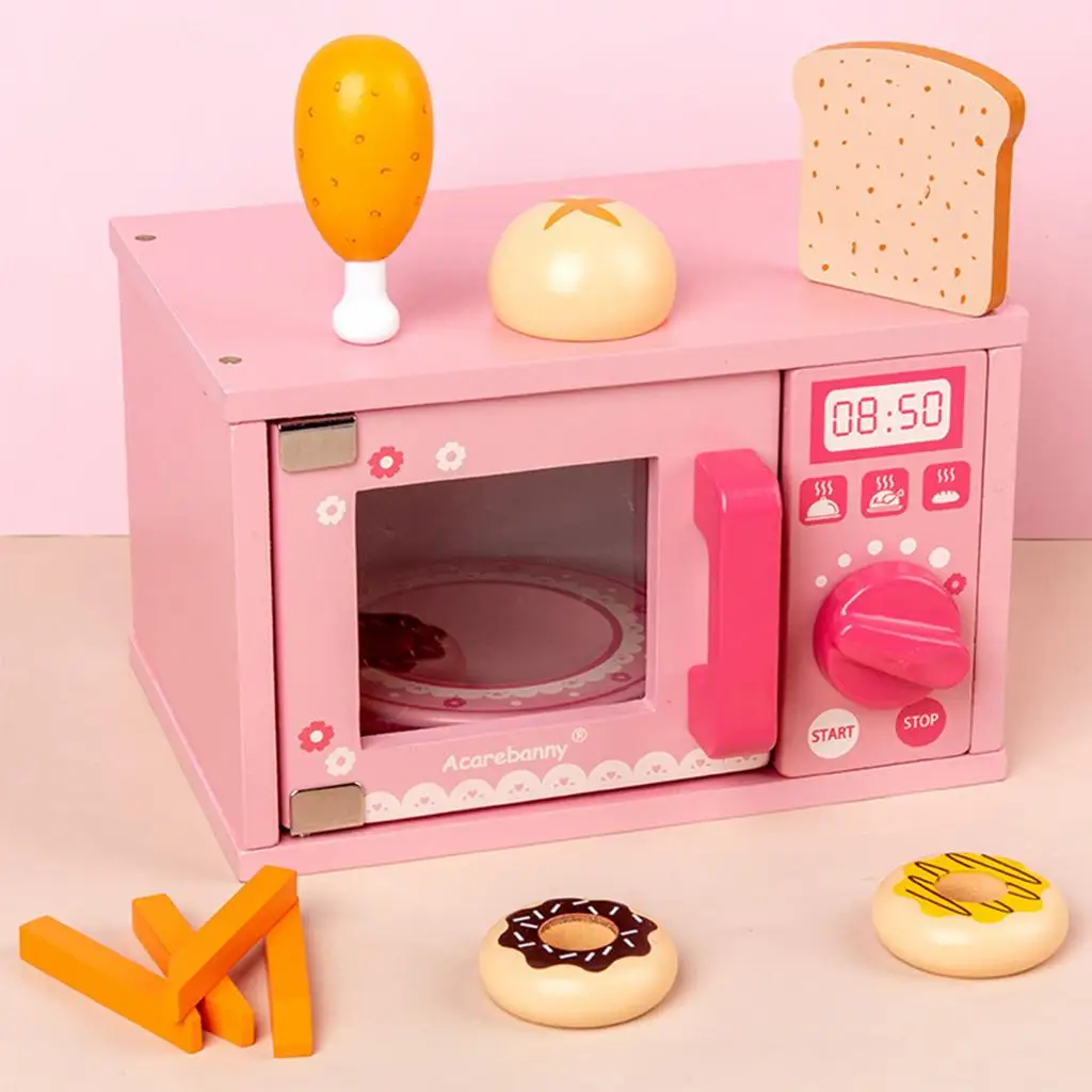 Microwave Toys Pretend Play Oven Role Play Early Preschool Mini Play House