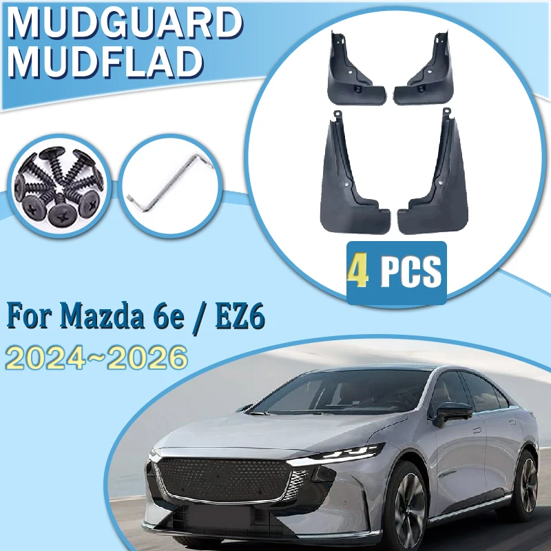 

Car Mudflaps Splash Mud 4PCS For Mazda 6e EZ-6 2024 2025 2026 EZ6 Front Rear Wheels Mudguards Mud Guard Flaps Auto Accessories