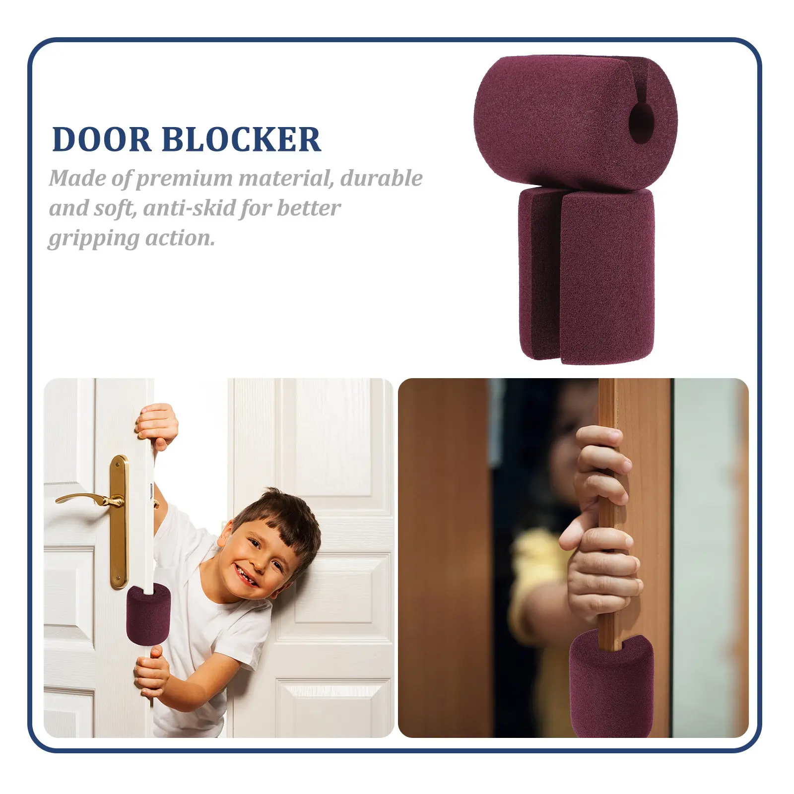 2Pcs Anti-Pinch Door Stopper Simple Design Door Buffer Safety Finger Protector for Household Use Hand Protector