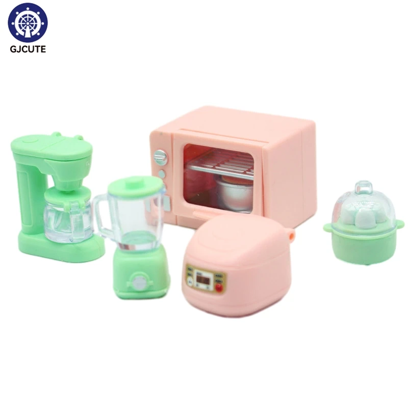 1Set 1:12 Dollhouse Miniature Rice Cooker Microwave Oven Juicer Egg Steamer Kitchen Supplies Model Decor Toy Doll House Accessor