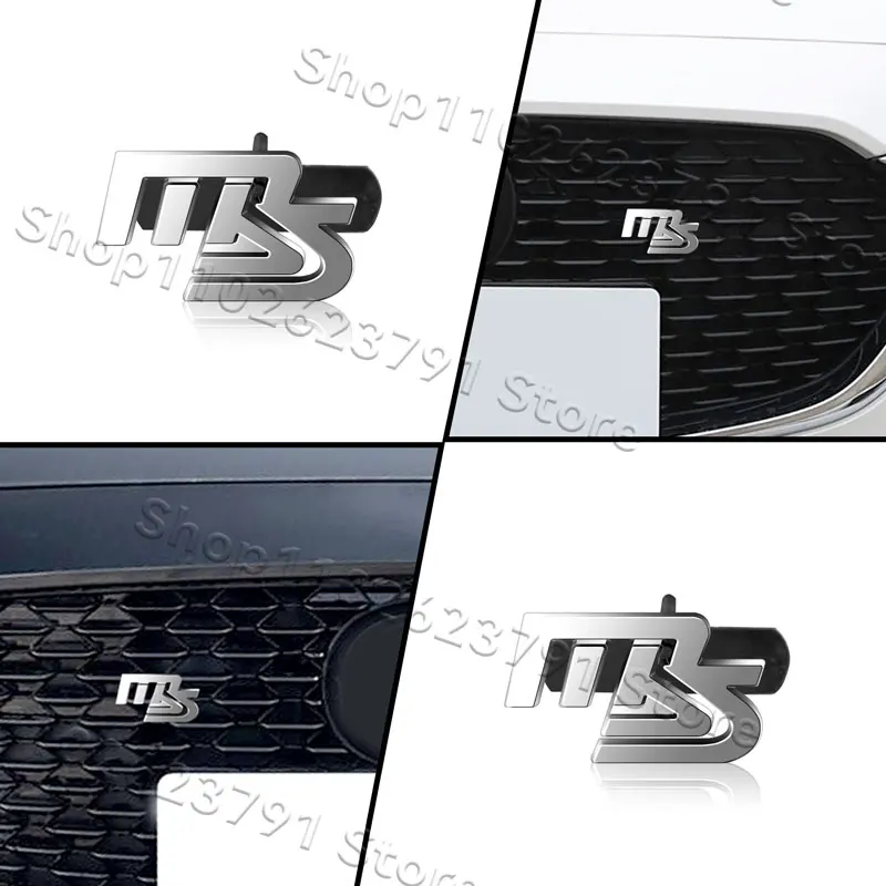 ثلاثية الأبعاد المعادن MS شعار سيارة الجبهة مصبغة شعار شارة لاصقة تزيين لمازدا سرعة مازدا 2 3 5 6 CX-5 CX-7 Axela Atenza #2