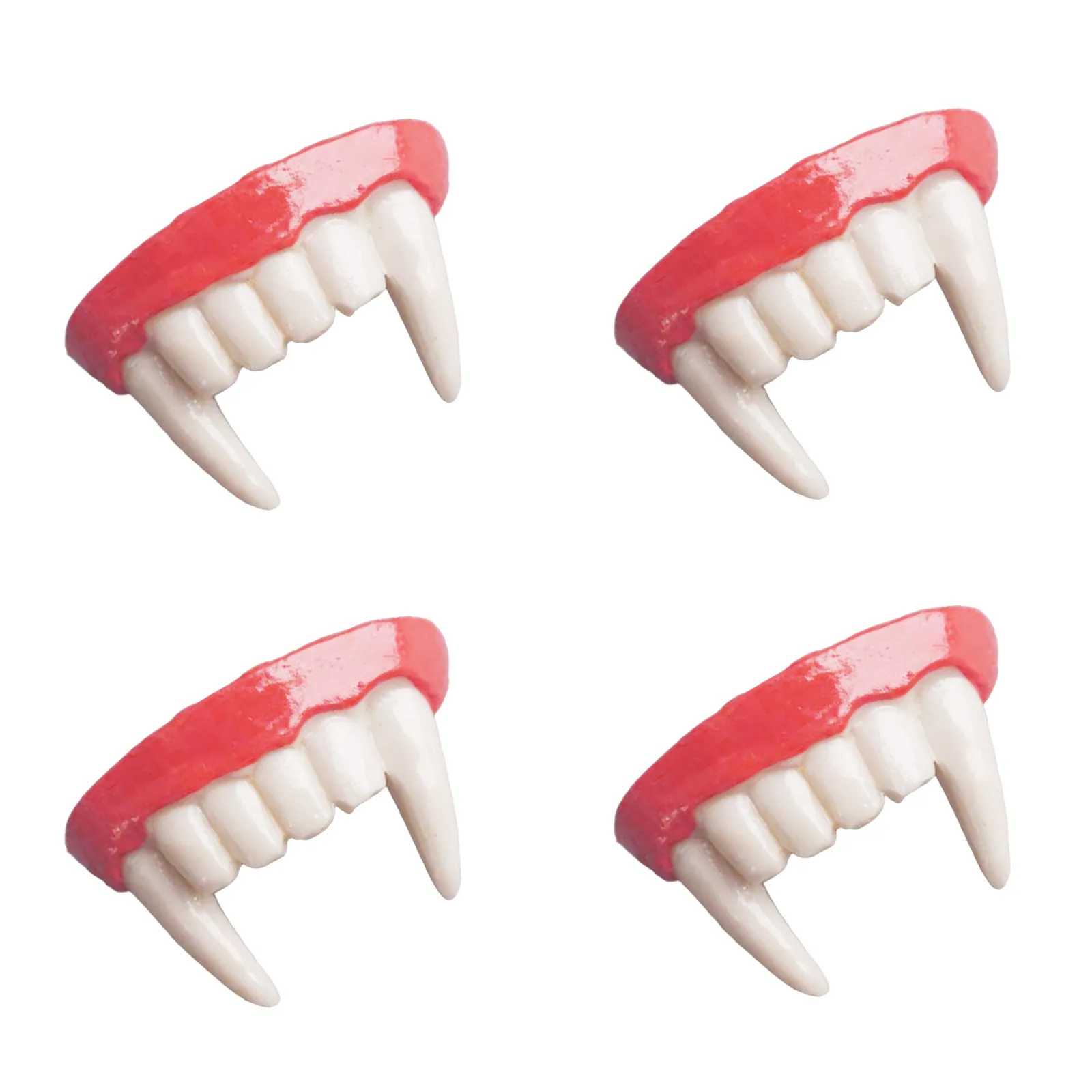 

4Pcs Horror Fake Vampire Teeth Realistic Fangs Secure Fit Halloween Costume Scary Cosplay Fang Caps Kids Vampire Fangs